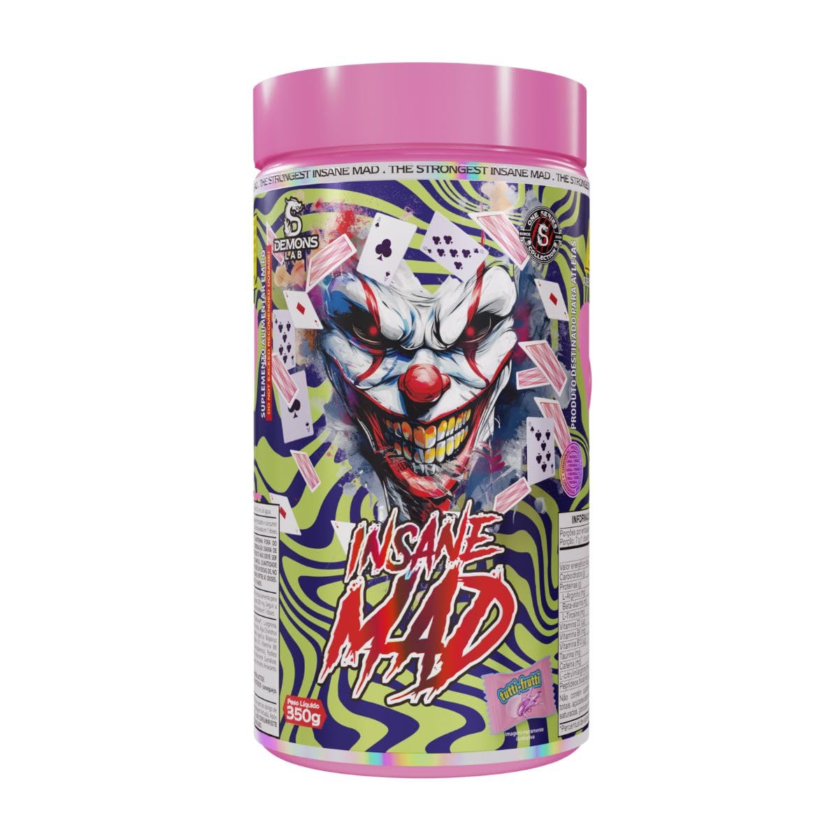 洋楽 INSANE & D-MACK - In It For Da Money Insane Mad Pre Workout 350g Sabor Tutti Fruit - Demons Lab
